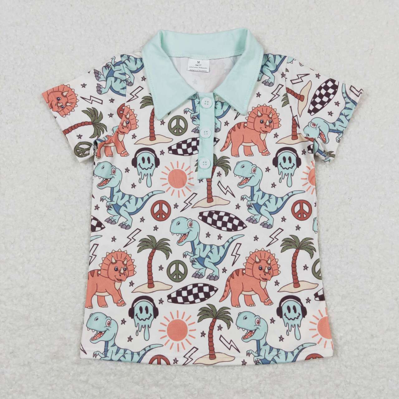 Dinosaur print With Button Boy Shirt