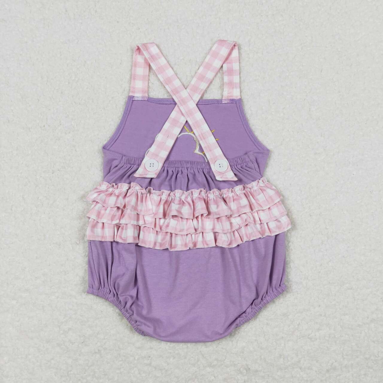 Purple embroidery rain pattern Girls Baby Romper