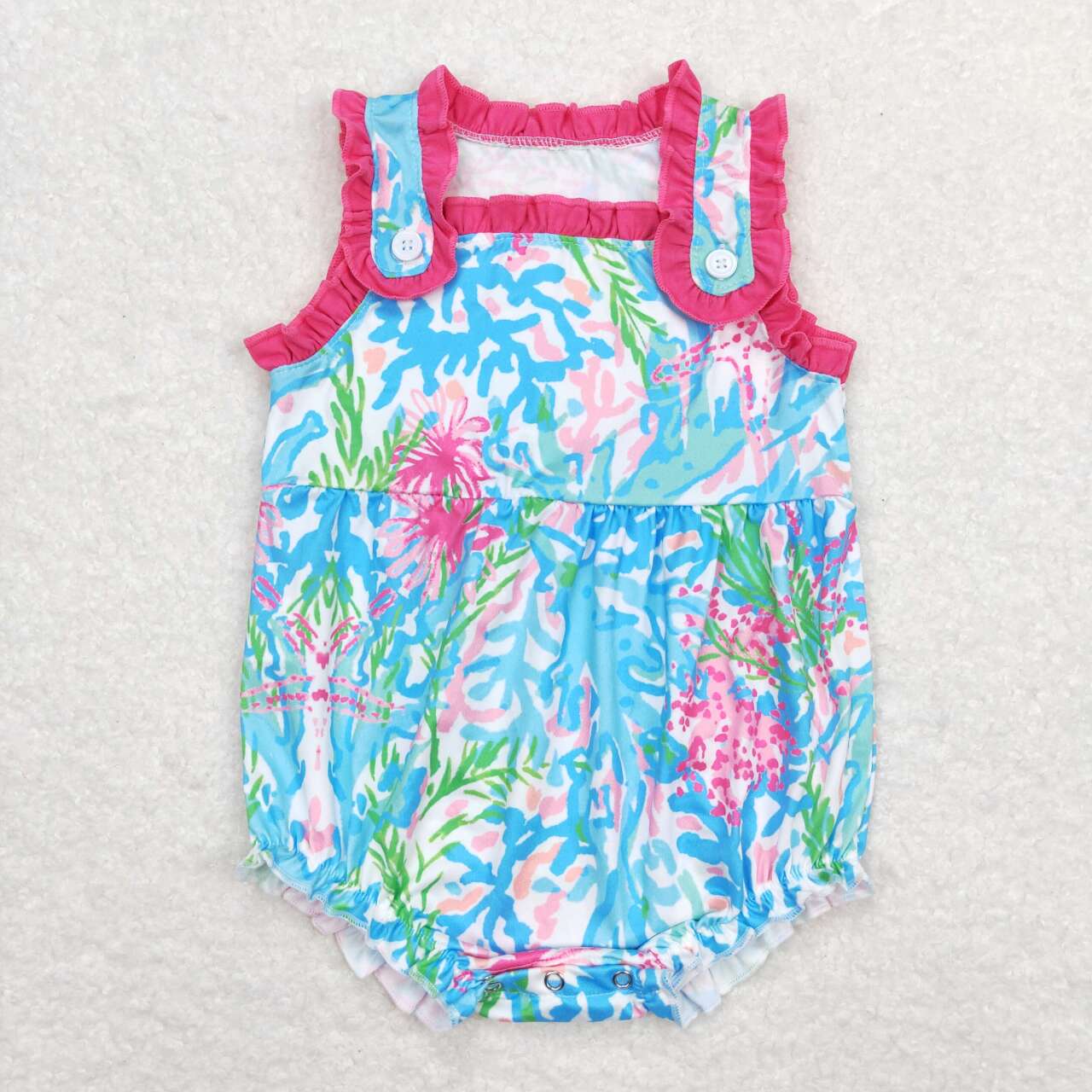 Blue flower Baby Romper