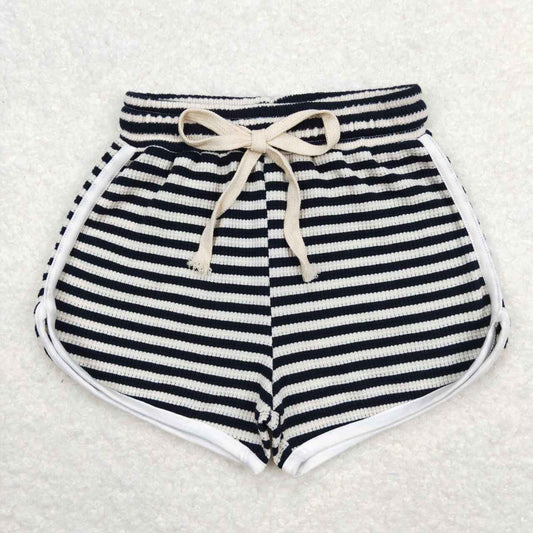 black and white stripes print Short