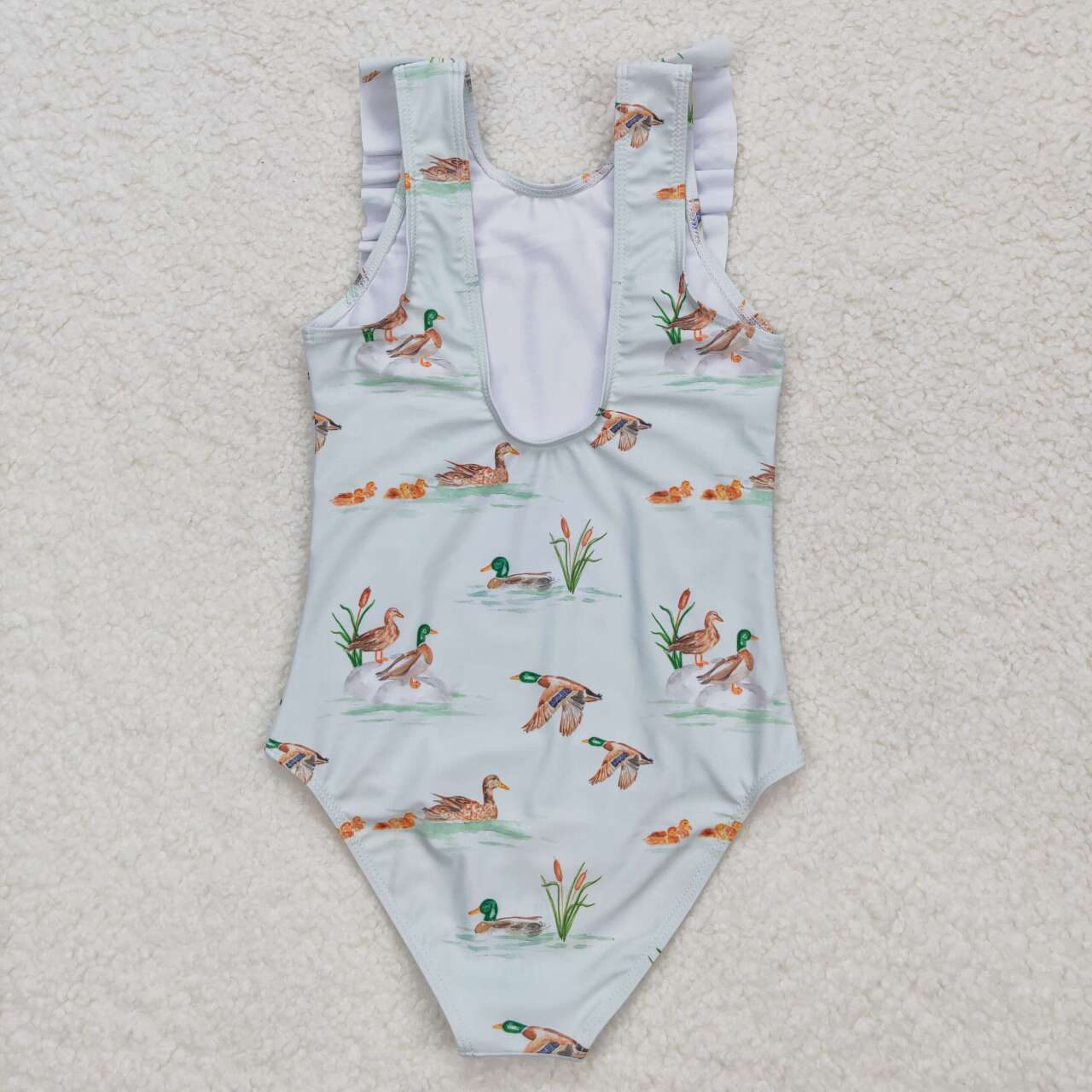 Duck print one piece Swimsuit