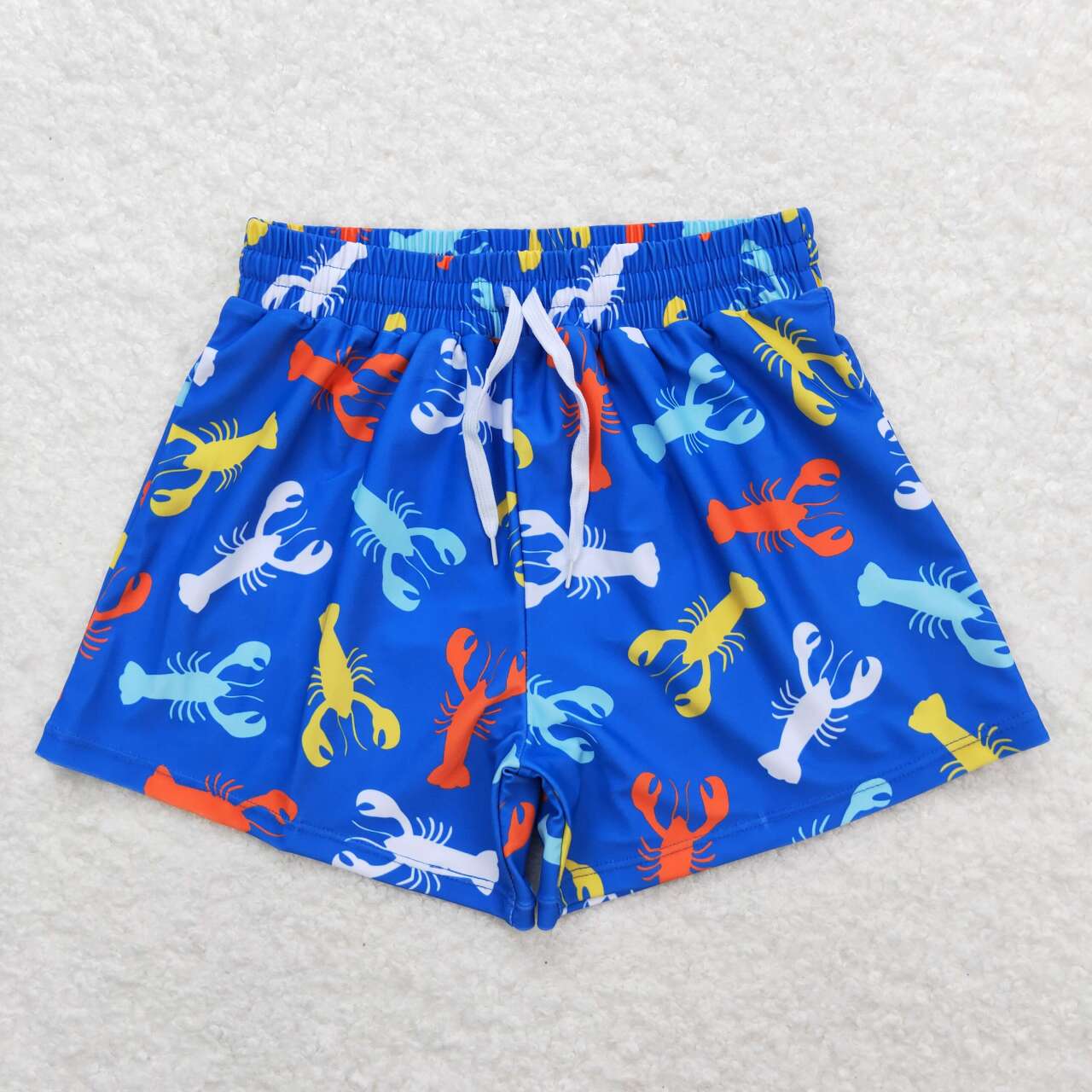 Colorful blue lobster Print short swim