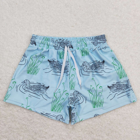Blue duck Print short swim