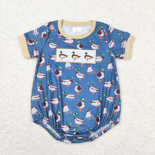 duck embroidery print Baby Romper