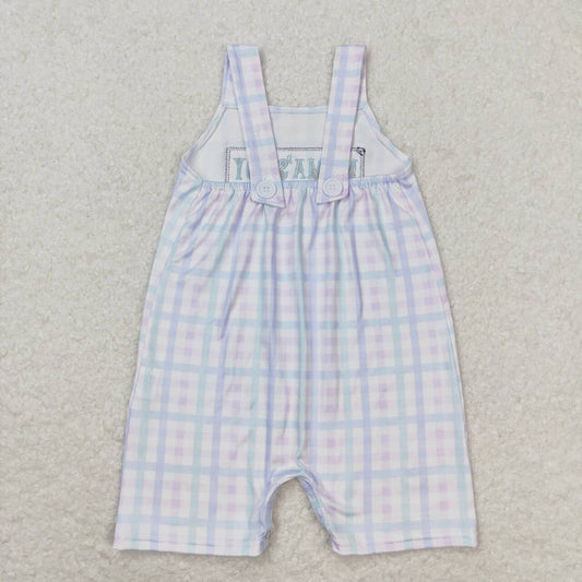 plaid embroidery MAMA'S print Baby Romper