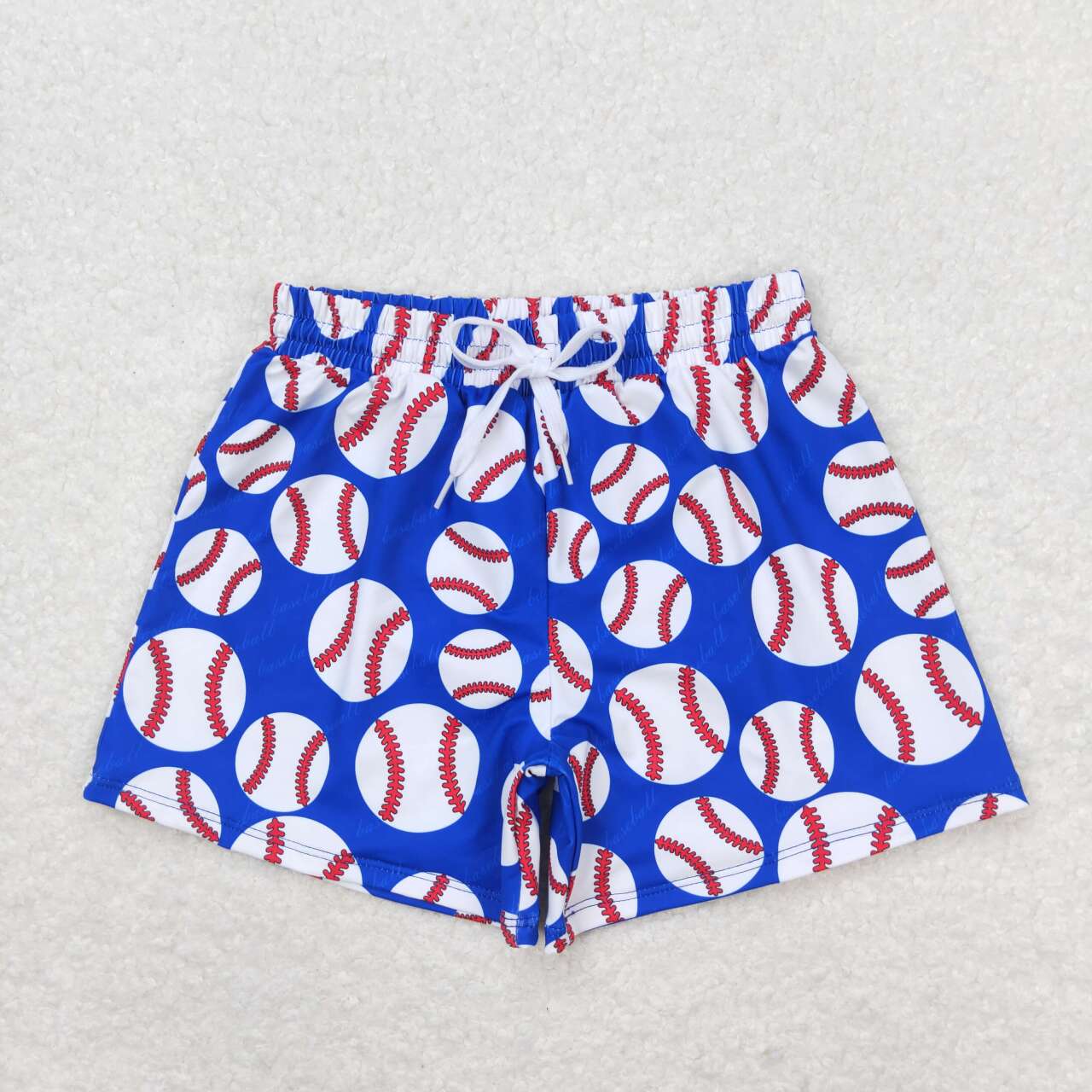 blue baseball Print short swim