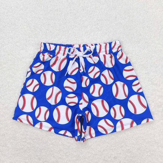 blue baseball Print short swim