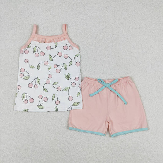 pink peach print Girls Suit