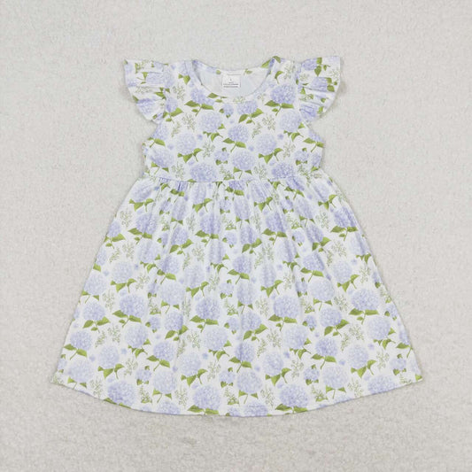 Blue flower Short Sleeve Skirt