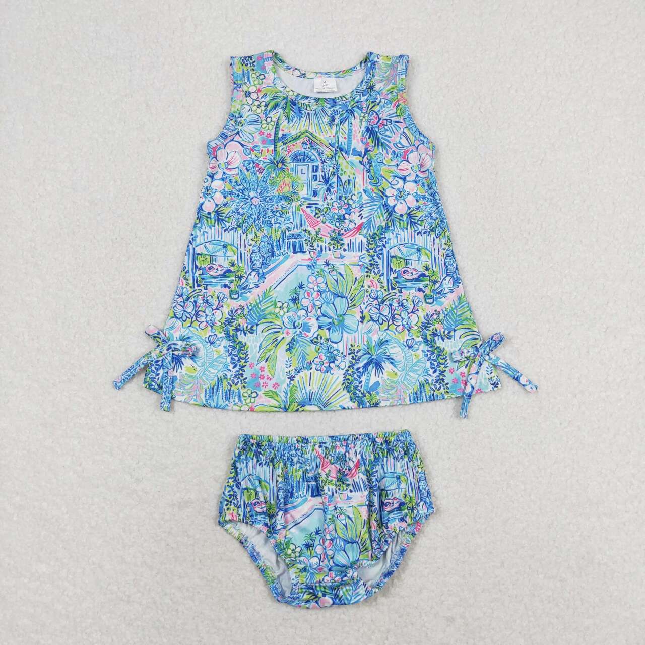 Blue flower Bummies Girls Set