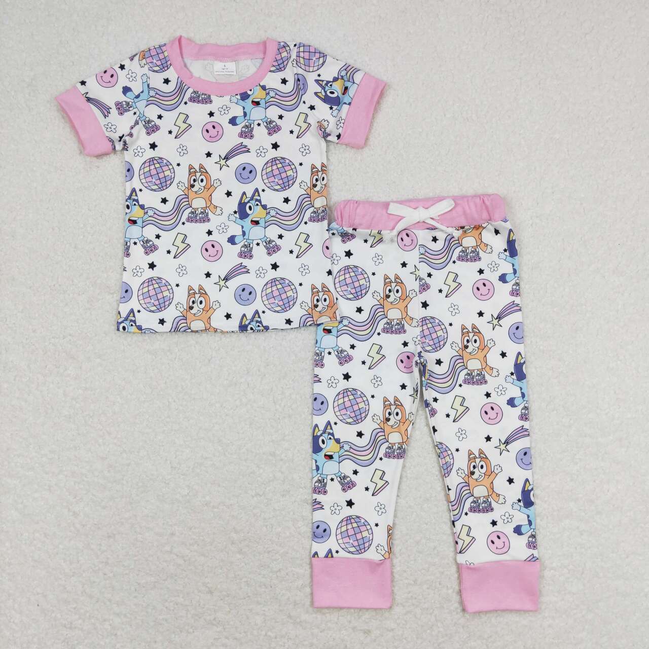 Cartoon dog print Short Sleeve Long Pants Pajamas