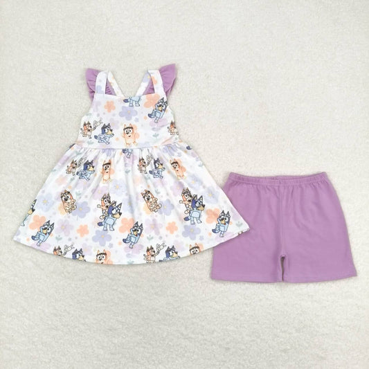 Cartoon dog print Girls Suit