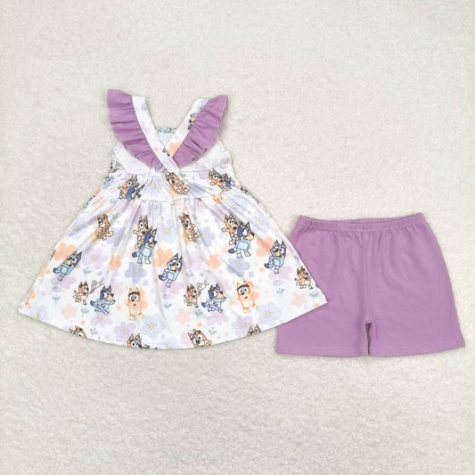 Cartoon dog print Girls Suit