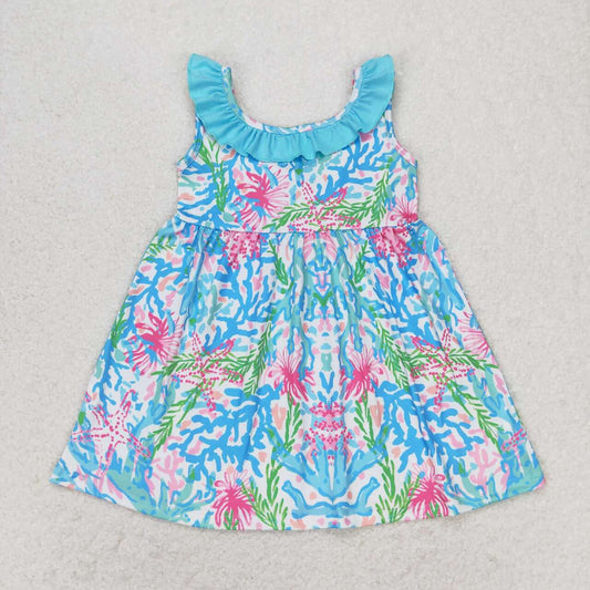 Blue flower Girls Dress