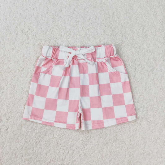 Pink plaid print Short