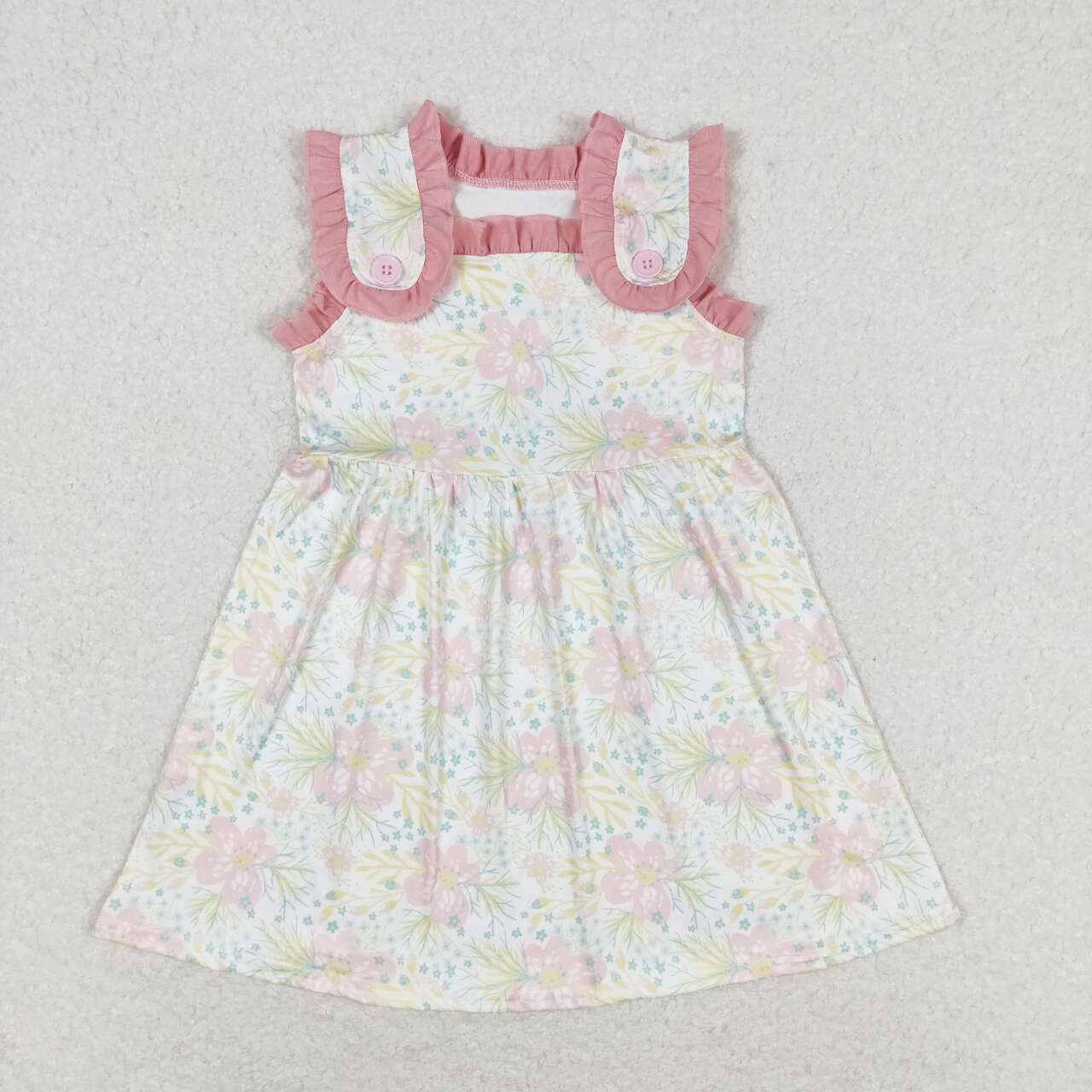 Yellow flower print Short sleeve Dress