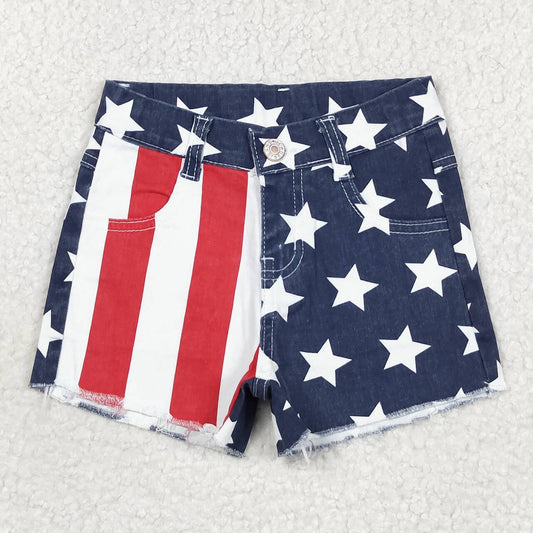 July Of 4th Red stars short jeans