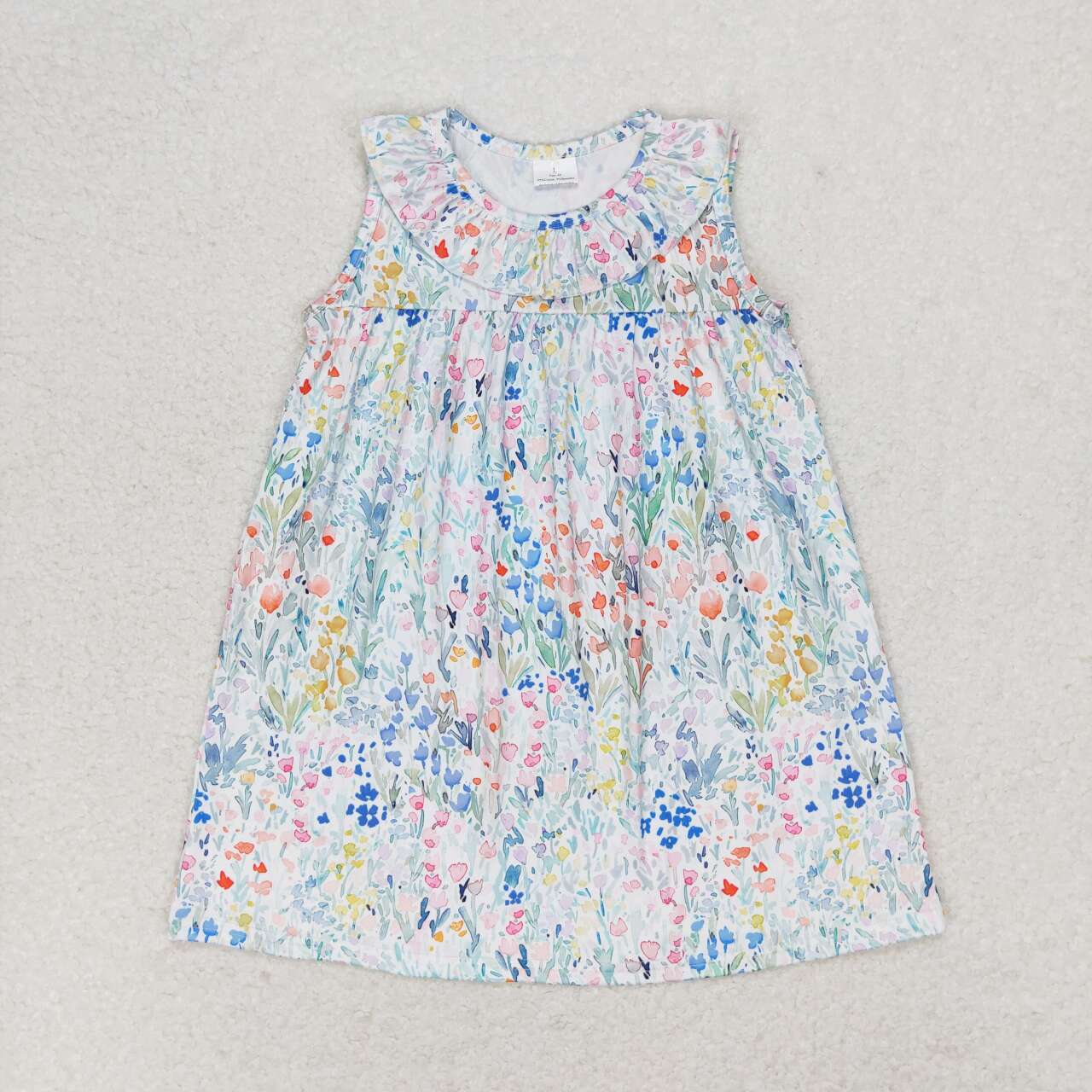 Blue flower print Girls Dress