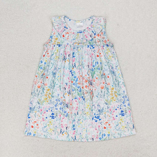 Blue flower print Girls Dress