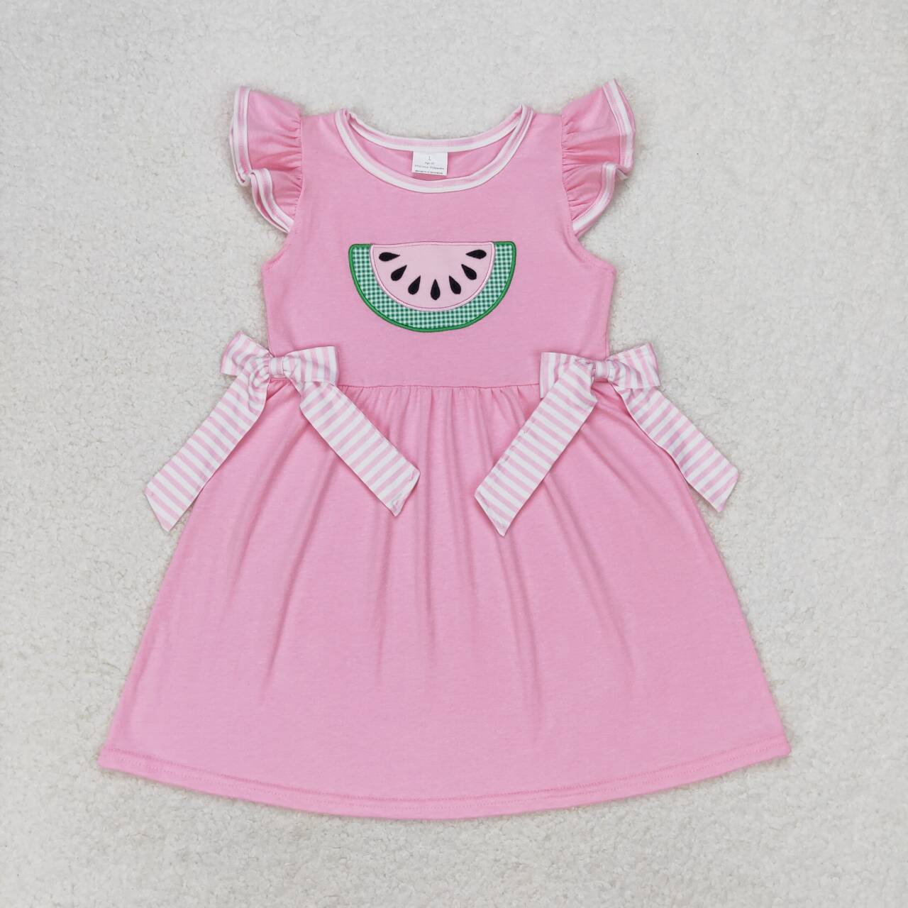 Pink watermelon embroidery Girls Dress