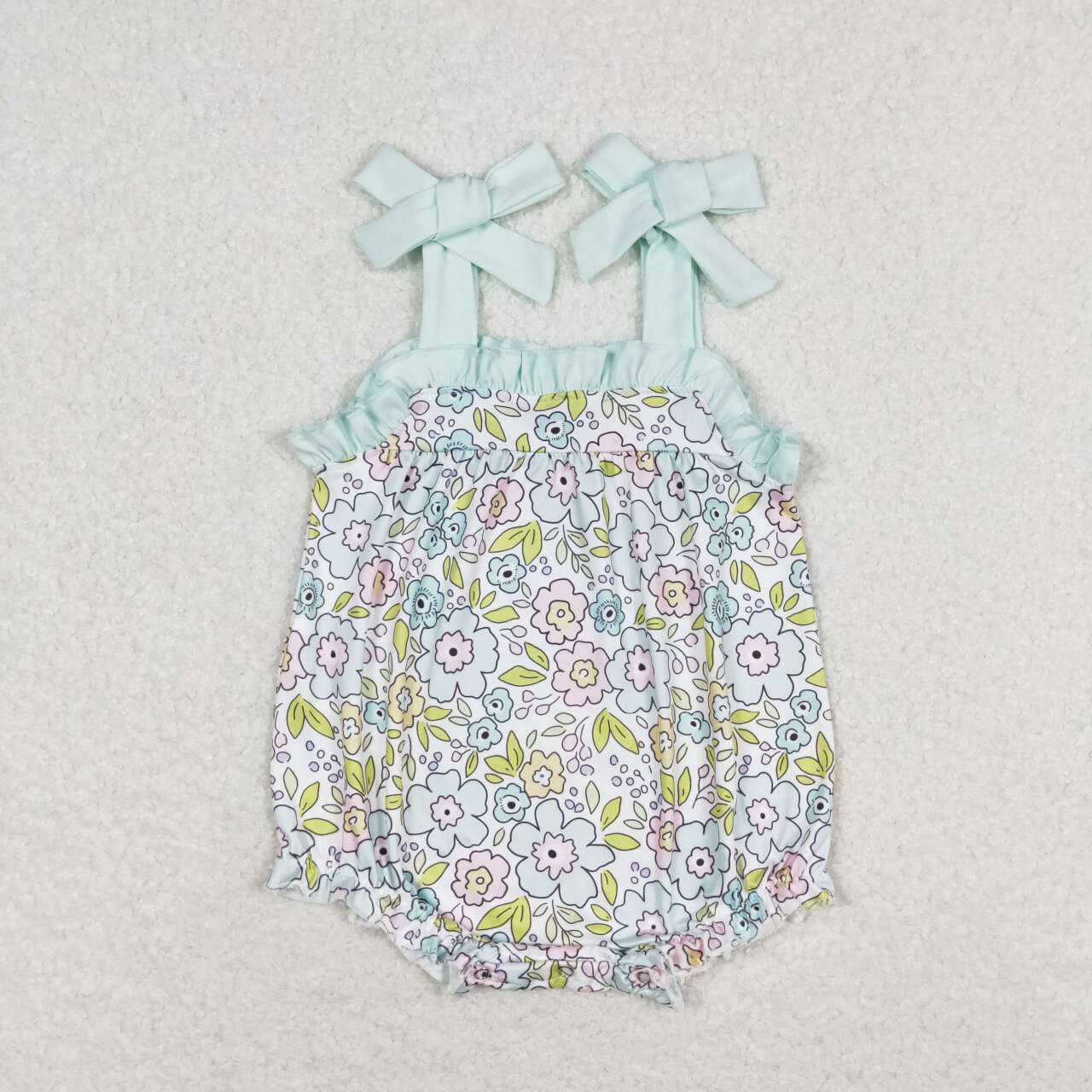 Green flower print Baby Romper