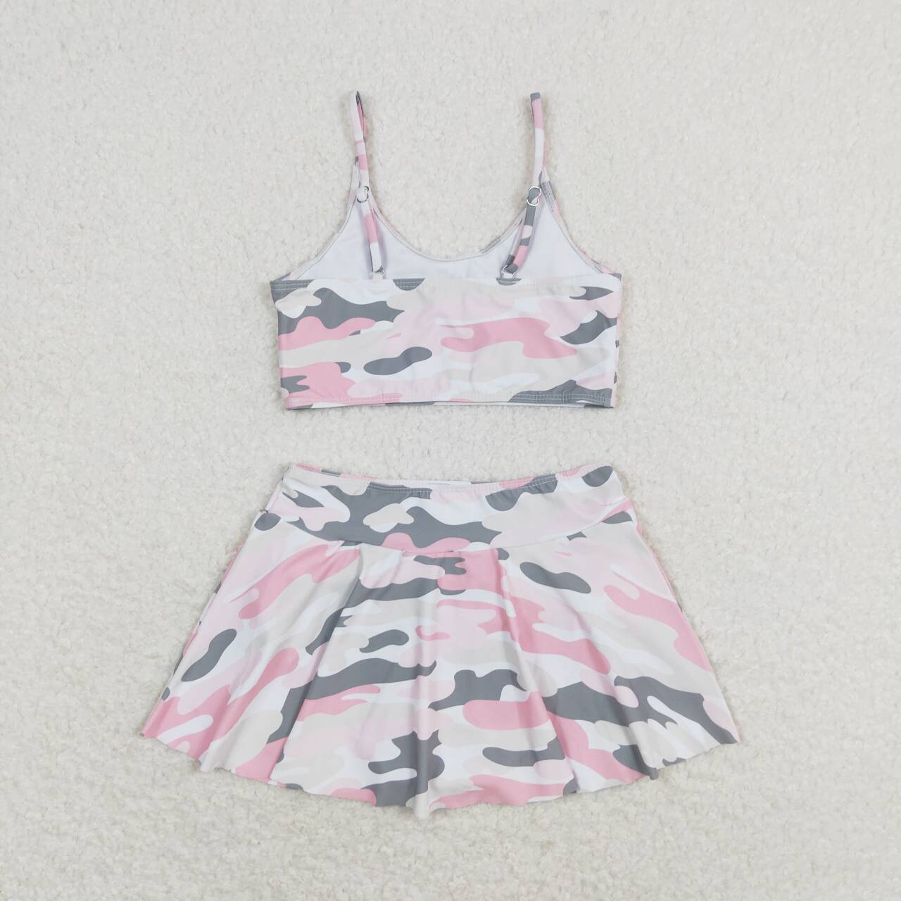 2pc camo print sleeve Swimsuit