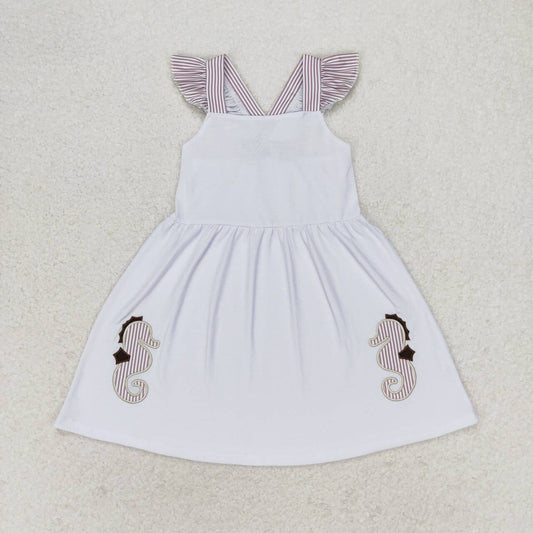 seahorse embroider Girls Dress
