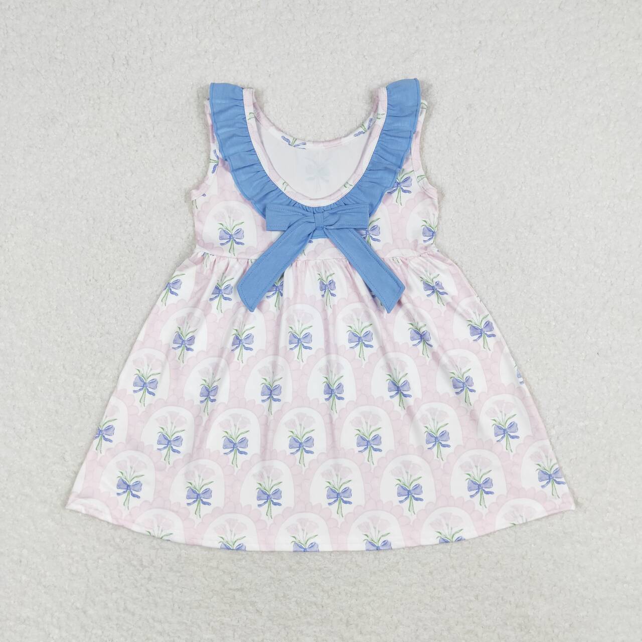 Pink floral sleeveless Girls Dress