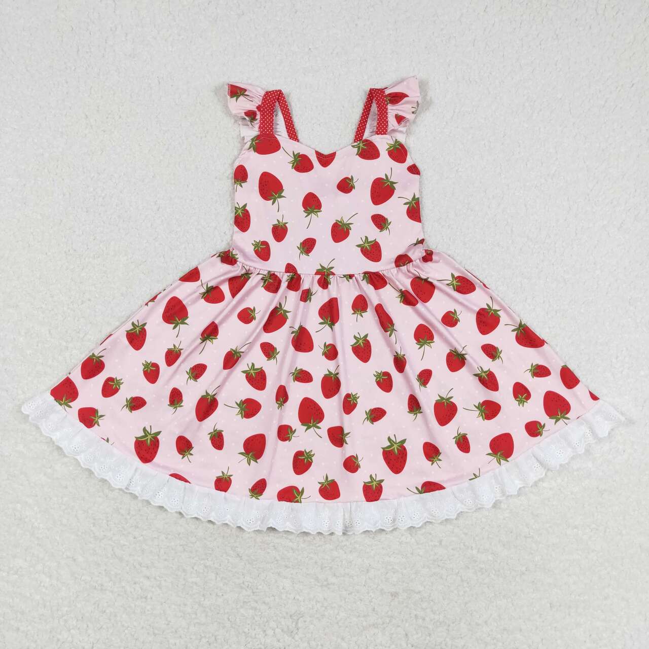 strawberry Print Girls Dress