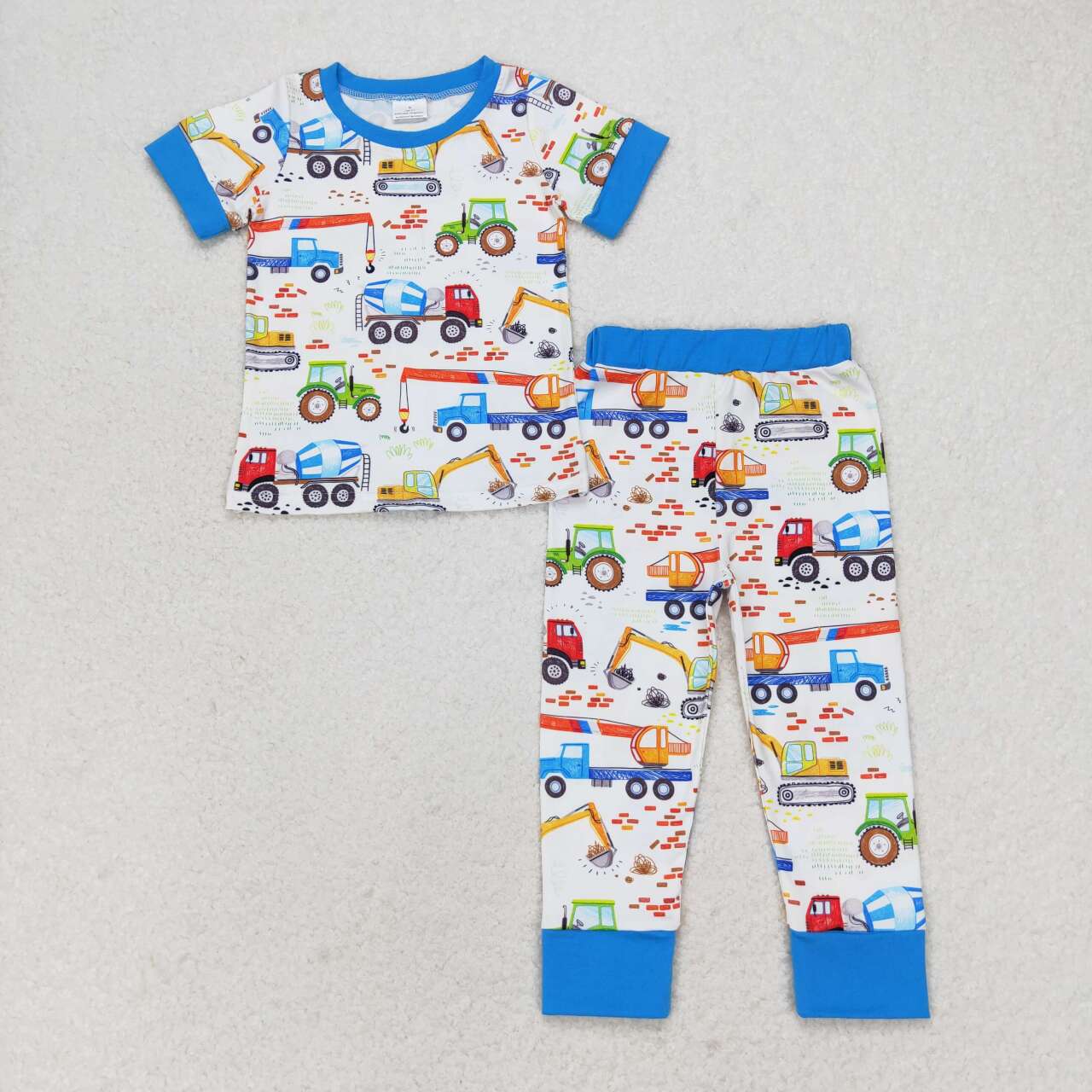 vehicle print Short Sleeve Long Pants Pajamas