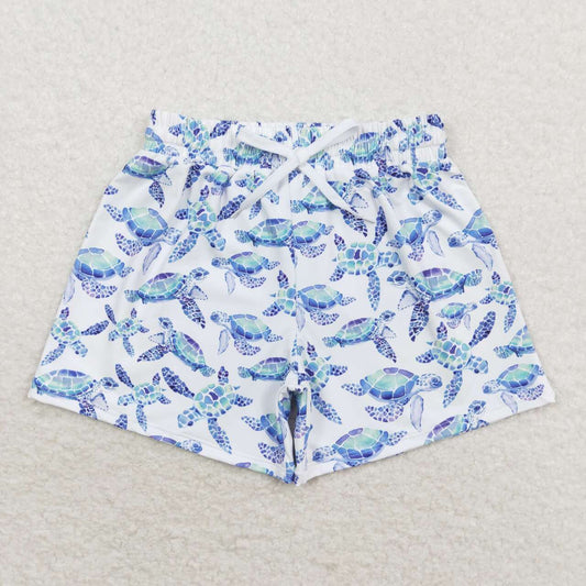 Blue turtle swim trunks