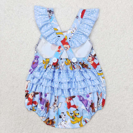 Blue dog Cartoon print Baby Romper