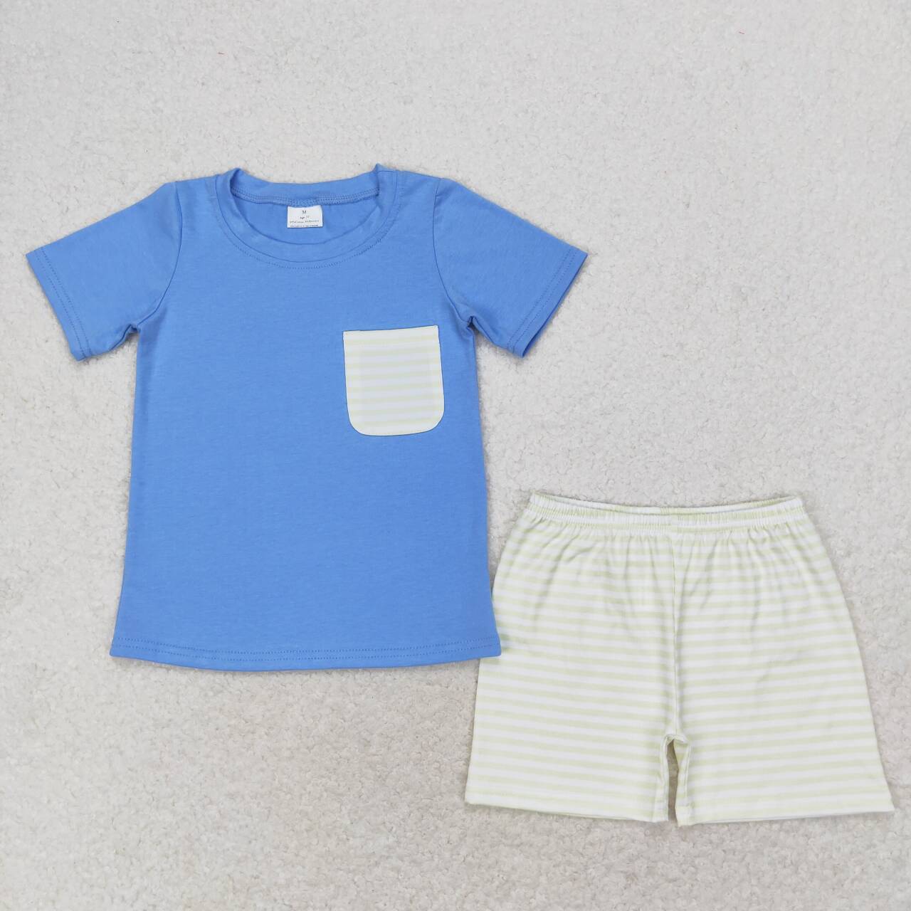 Blue short sleeve Stripe Boy set