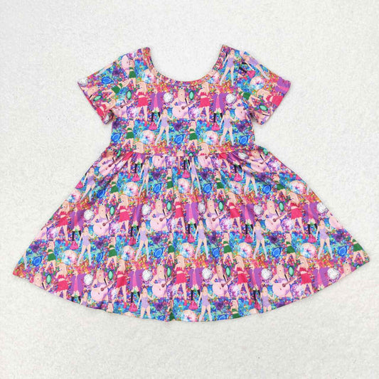Purple Cartoon Girls Dress