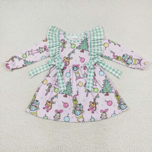 Christmas Pink Cartoon Girls dress