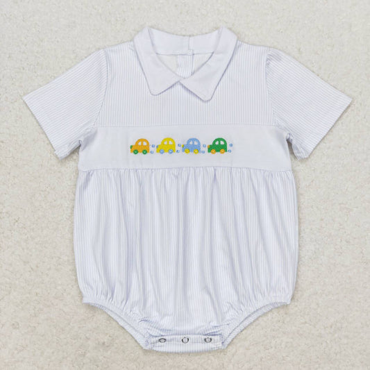 car embroidery print Baby Romper