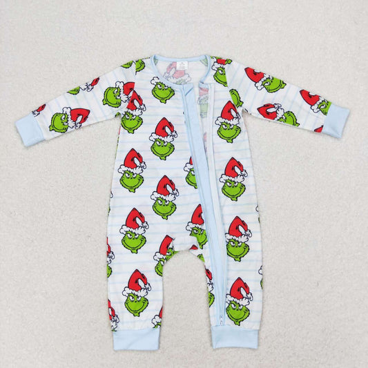 Christmas Green Baby Romper With zipper
