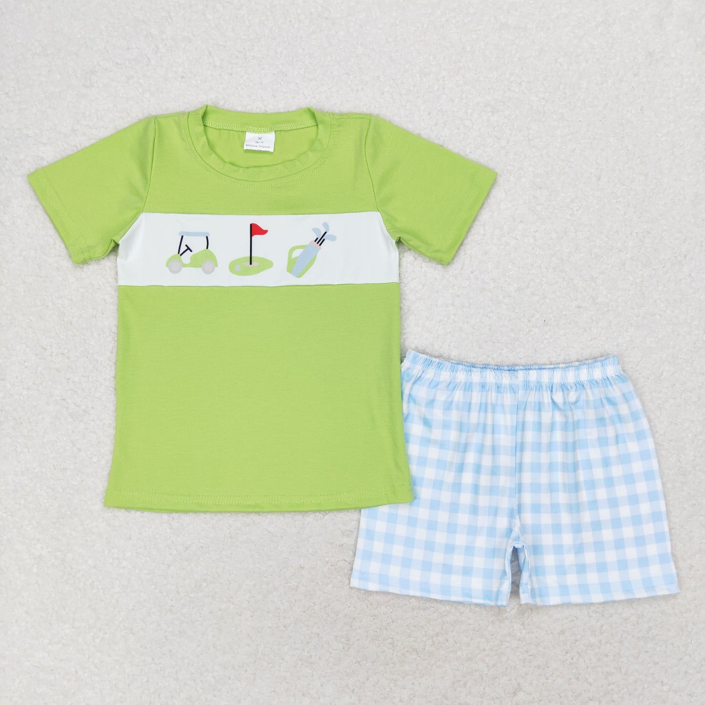 Green golf Print Summer Boy Set