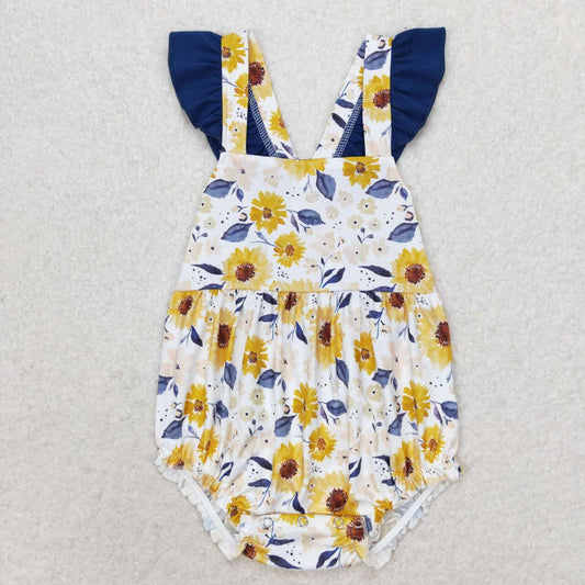 Navy flower print Baby Romper