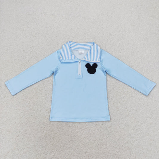 Blue Cartoon With Zipper Coat