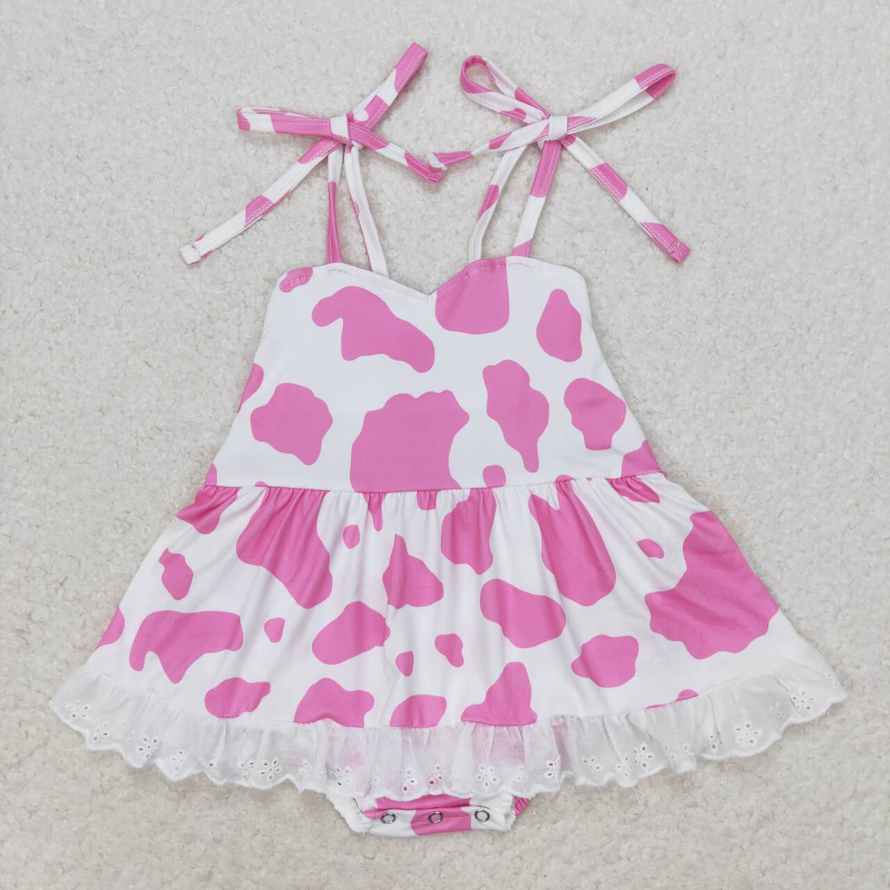 Pink cow Print Baby Romper