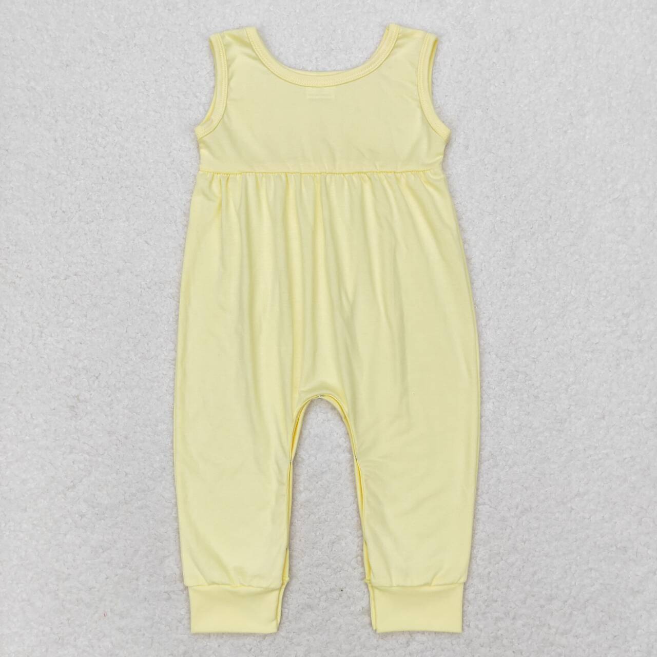 Yellow sleeveless Print Baby Romper