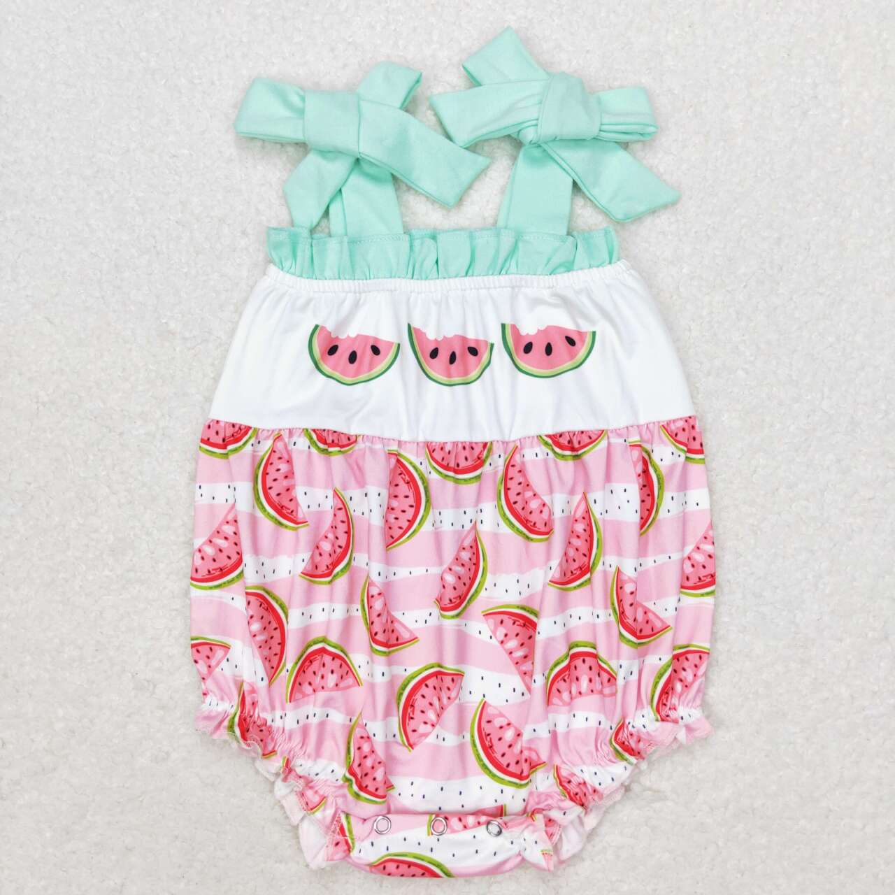 pink watermelon Print Baby Romper
