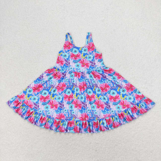 Blue floral Girls Dress
