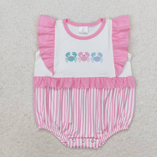 pink crab print Baby Romper