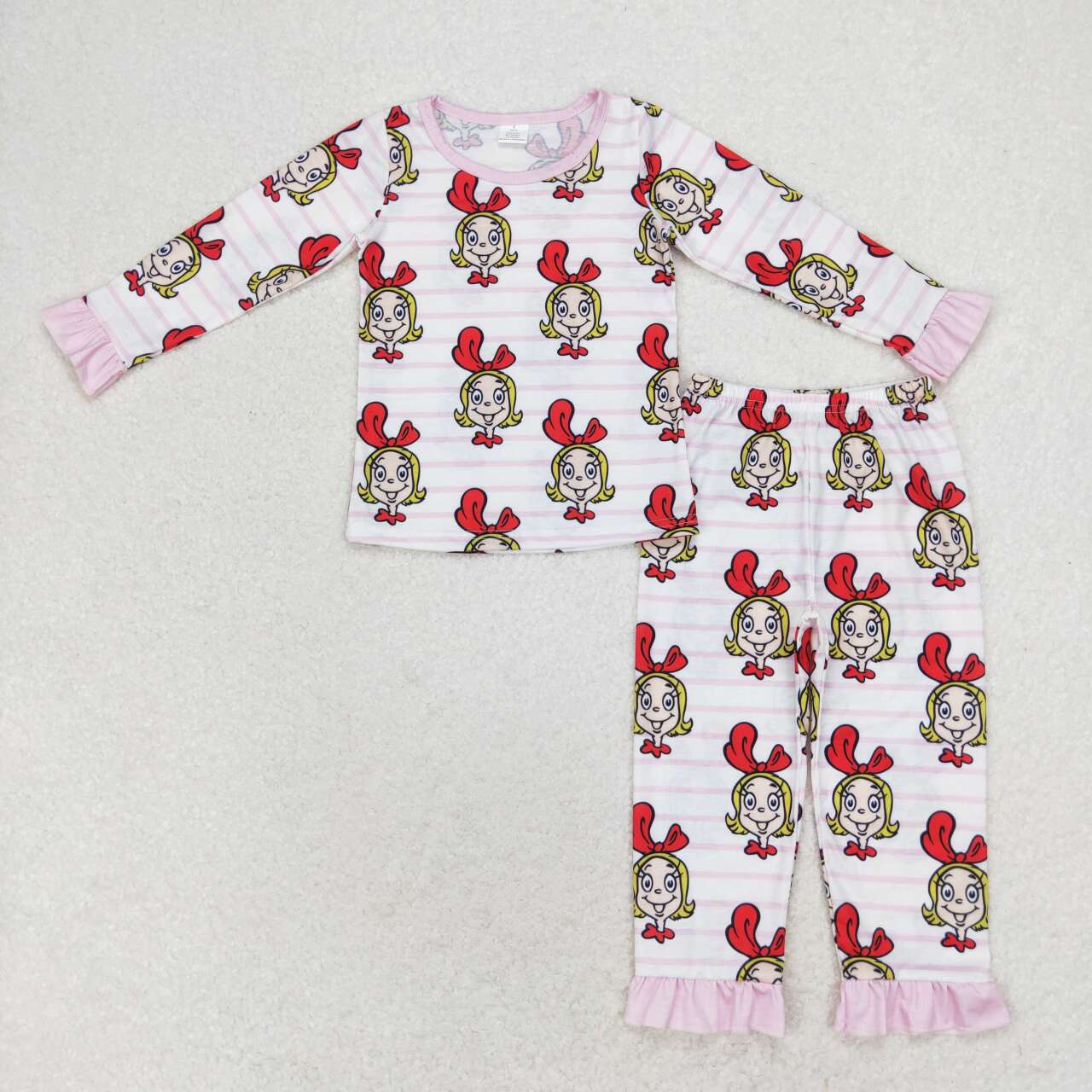Pink Stripe Ruffle Paj