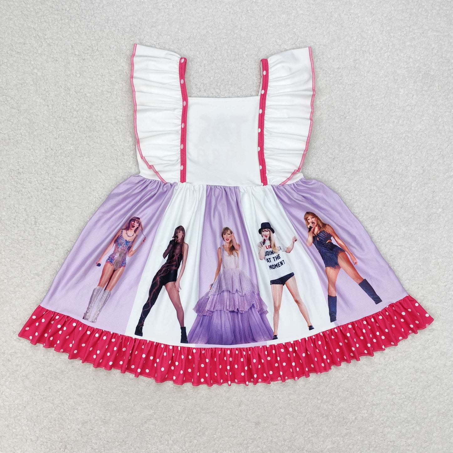 Pink Cartoon Girls Dress