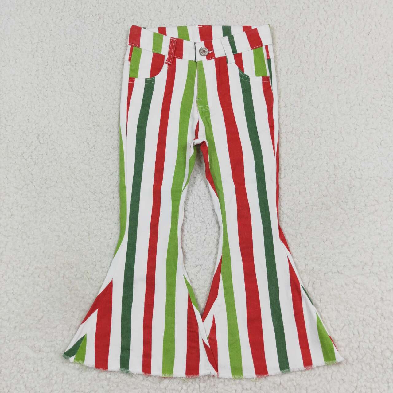Christmas stripe pattern denim Bell Jeans