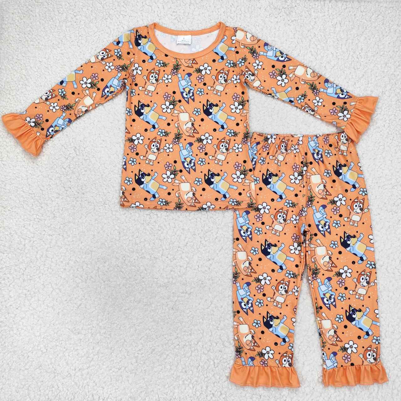 Orange Dog floral Ruffle Paj