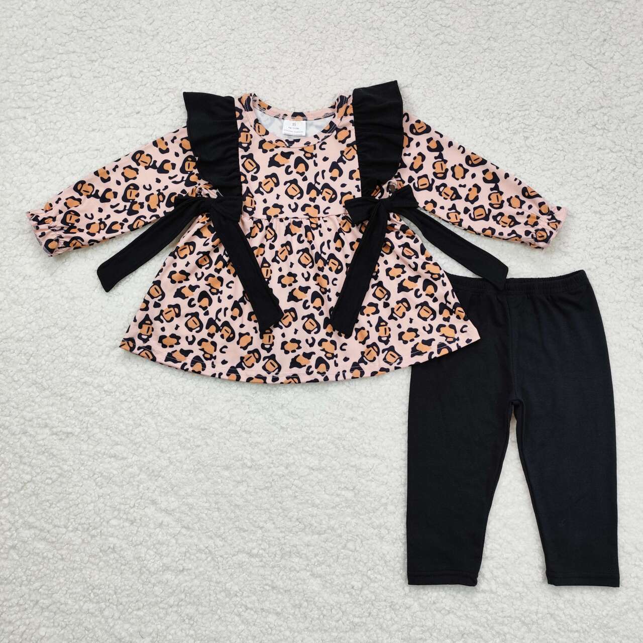 Fall leopard Print Long Sleeve Pants Set